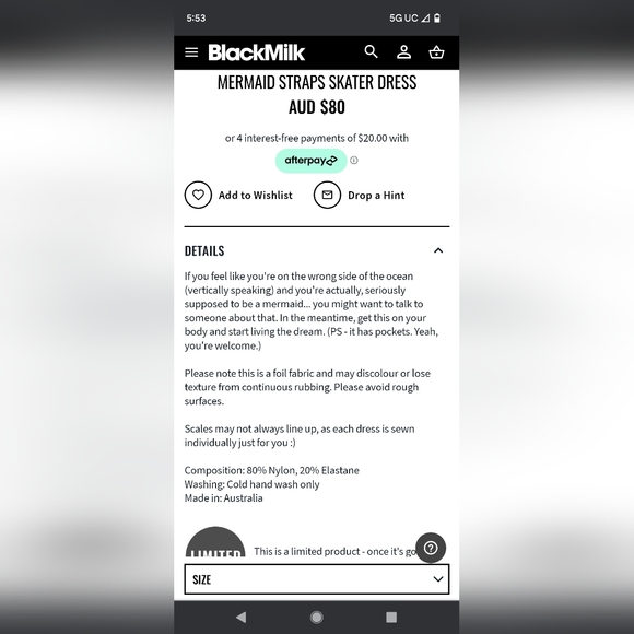 MERMAID STRAPS SKATER POCKET DRESS - Picture 2 of 2